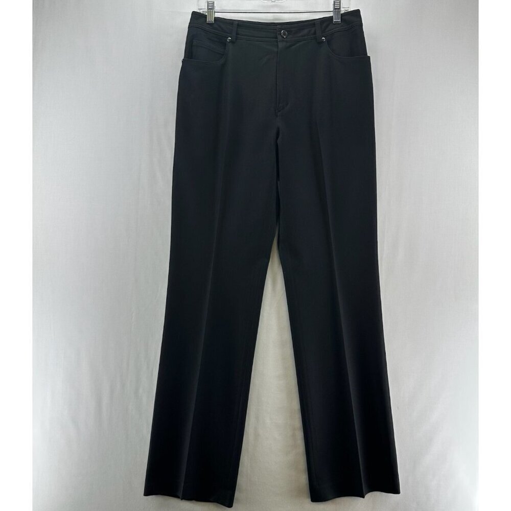 Dana Buchman Dress Pants Womens 10 High Rise Straight Stretchy Officewear Black